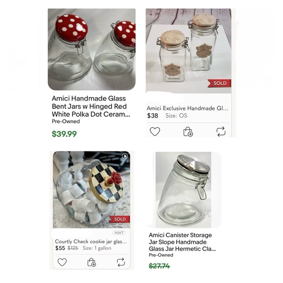 Christmas AMICL Slant Glass Jar Cookie Canister Ceramic Flip Lid Holiday NEW - Picture 15 of 15